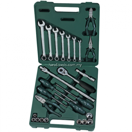 sata 09502 Socket &  Tool Set 26pc, 1/2", 9kg, Metric 